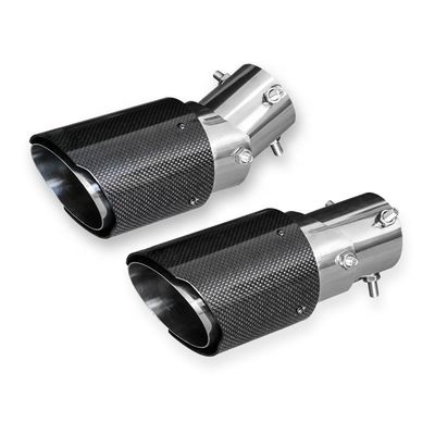 quality  New Product Yaoyue Car Auto Real Carbon Automotive Fiber Adjustable Exhaust Tips Muffler End Tip Pipes Tail Throat factory